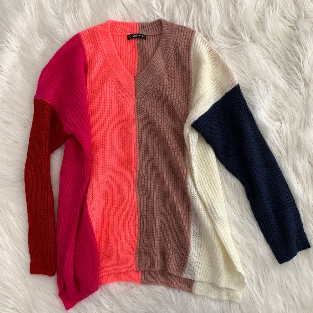 Colorful stripe sweater